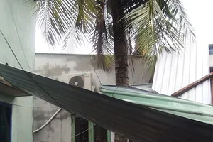 Mưa lốc giật bay nhiều mái nhà ở TP.HCM