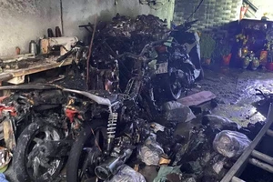 Vụ cháy nhà xảy ra vào rạng sáng mùng 1 Tết trên địa bàn thành phố, không có thiệt hại về người- Ảnh: Tin Tức