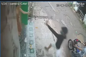 Camera ghi cảnh kẻ trộm xịt hơi cay tấn công người hô hoán