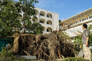 Cận cảnh trường học tan hoang sau bão ở Quảng Ngãi