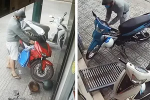 Hai tên trộm giống y hệt nhau liên tục bẻ khóa lấy xe ở Gò Vấp