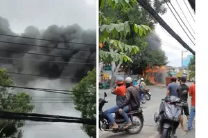 Cháy dữ dội cửa hàng đồ điện gia dụng ở quận Bình Tân