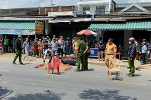 Hai vợ chồng bị xe container cán chết ở Quốc lộ 50