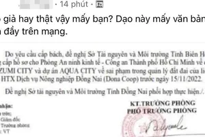 Giả mạo văn bản của Công an TP.HCM gửi cho tỉnh Đồng Nai