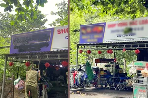 Xóa quảng cáo cờ bạc trái phép trên bảng hiệu ở xã Củ Chi, xã Nhuận Đức 