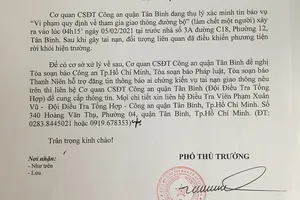 Công an Tân Bình tìm nhân chứng vụ tai nạn chết người