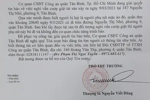 Công an Tân Bình tìm bị hại vụ cướp giật tài sản