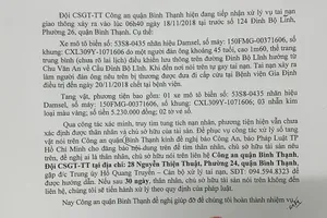 Công an Bình Thạnh tìm thân nhân người đàn ông tử vong do tai nạn
