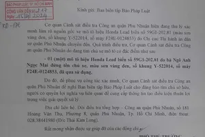 Công an Phú Nhuận tìm chủ sở hữu phương tiện