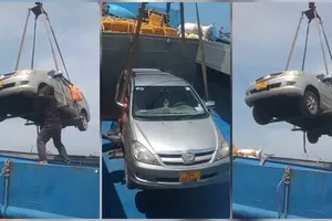 Người dân Lý Sơn phải chi tiền triệu thuê tàu vận chuyển xe vào đất liền đăng kiểm