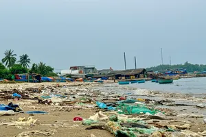 Quảng Ngãi: Rác thải tiếp tục bủa vây bờ biển An Vĩnh