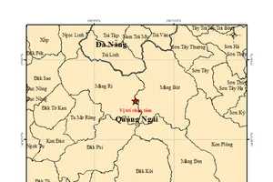 Trong đêm 5-10 xảy ra 19 trận động đất ở Quảng Ngãi