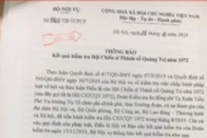 Hội Chiến sĩ Thành cổ Quảng Trị bị giải thể