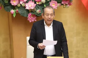 Phó Thủ tướng Trương Hòa Bình chủ trì phiên họp đầu tiên của Tổ công tác rà soát văn bản quy phạm pháp luật, ngày 28-3-2020.