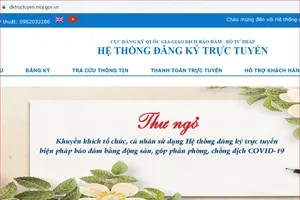 Cục Đăng ký Quốc gia Giao dịch bảo đảm gửi thư ngỏ tới khách hàng.