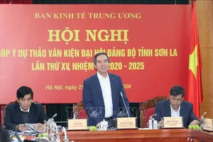 Ủy viên Bộ Chính trị Nguyễn Văn Bình trong một hội nghị chuẩn bị cho Đại hội Đảng bộ tỉnh Lào Cai, hồi đầu năm 2020. Ảnh: TTXVN