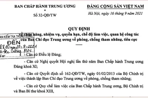 Ban Nội chính Trung ương thêm nhiệm vụ, chưa thêm bộ máy
