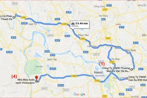 Nhóm tình nghi đổ trộm dầu thải đã chọn cung đường ngoắt ghéo dài hơn bốn lần tuyến đường đi thẳng từ nơi có dầu thải đến nơi xả thải.