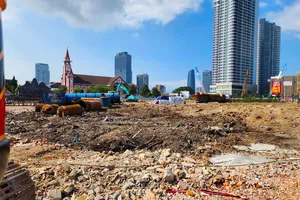 Đà Nẵng: Cơ quan chức năng kiểm tra việc đổ phế thải xây dựng vào dự án Capital Square 3 