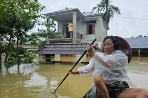 Video: Ông bà bế 6 đứa cháu ngoại lên gác trốn lũ