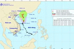 Bão số 2 hướng vào Trung Quốc