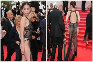 Ngọc Trinh gây sốc khi mặc như không mặc ở Cannes 