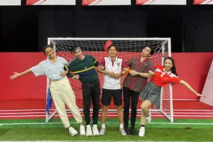 Khoảnh khắc hài hước của 3 đội trưởng tại 'Cầu thủ nhí 2021'