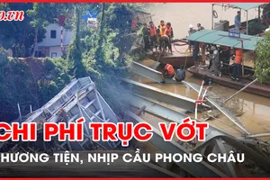 Tiết lộ số tiền để trục vớt phương tiện, nhịp cầu Phong Châu bị sập