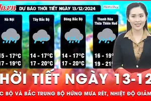 Thời tiết ngày 13-12: Bắc Bộ và Bắc Trung Bộ hứng mưa rét, nhiệt độ giảm sâu