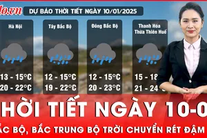 Thời tiết ngày 10-01: Bắc Bộ chuyển rét đậm, rét hại; Trung Bộ hứng mưa rét kéo dài