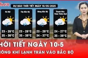 Thời tiết ngày 10-5: Không khí lạnh tràn vào Bắc Bộ, có thể xuất hiện mưa giông