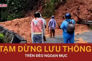 Tạm dừng lưu thông trên đèo Ngoạn Mục để xử lý điểm sạt lở mới