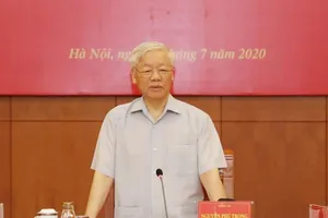 Tổng Bí thư, Chủ tịch nước Nguyễn Phú Trọng phát biểu chỉ đạo phiên họp. Ảnh: TTXVN