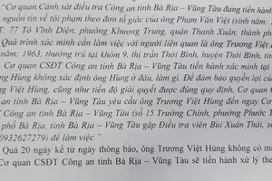 Công an Bà Rịa - Vũng Tàu tìm người theo đơn tố giác