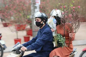 Người dân đi mua sắm chuẩn bị Tết. Ảnh: TTXVN