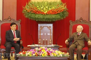 Tổng Bí thư, Chủ tịch nước Nguyễn Phú Trọng tiếp Bộ trưởng Bộ Công an Trung Quốc Triệu Khắc Chí. Ảnh: TTXVN