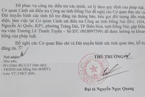 Công an Đồng Nai tìm người liên quan đến vụ án lừa đảo tài sản