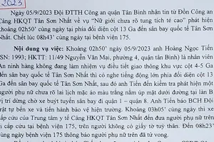 Tìm thân nhân một phụ nữ úp mặt tử vong ở làn xe trong sân bay Tân Sơn Nhất