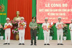 Công an Bình Thuận điều động, bổ nhiệm 6 sĩ quan chỉ huy