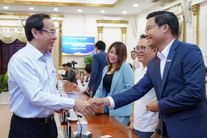 Bí thư Thành ủy TP.HCM Nguyễn Văn Nên tại buổi gặp gỡ cộng đồng đổi mới sáng tạo TP.HCM vào ngày 28-3.