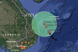 Áp thấp nhiệt đới đang tiến vào vùng biển ngoài khơi Quảng Ngãi - Phú Yên