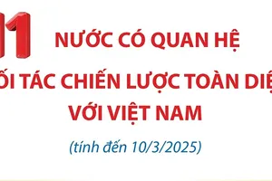 Infographic: 11 nước có quan hệ Đối tác chiến lược toàn diện với Việt Nam