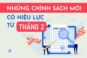 Chính sách mới quan trọng có hiệu lực từ tháng 2-2022 (tiếp theo)
