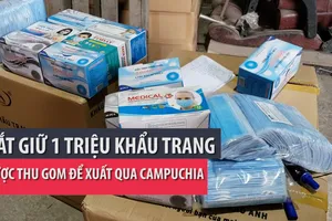 Bắt giữ 1 triệu khẩu trang được thu gom để xuất sang Campuchia