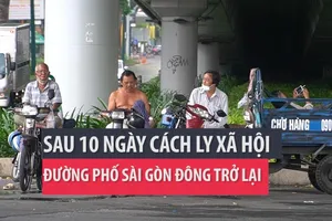 Người dân TP.HCM đổ ra đường đông hơn sau 10 ngày cách ly