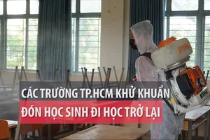 Trường học tại TP.HCM khử khuẩn đón học sinh trở lại