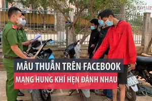 Mâu thuẫn trên Facebook rồi mang hung khí để đánh nhau