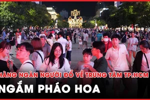 Người dân đổ về trung tâm TP.HCM ngắm pháo hoa