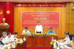 Đoàn kiểm tra của Bộ Chính trị, Ban Bí thư làm việc với Ban Thường vụ Tỉnh ủy Tây Ninh