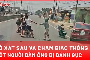 Video: Người đàn ông bị đánh gục sau va chạm giao thông ở Tây Ninh